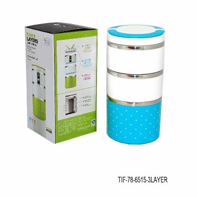 Picture of 3 Layer Lunch Box Set - Green and White