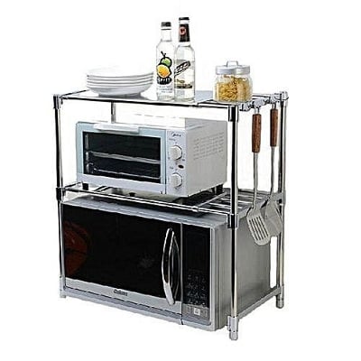 Picture of Microwave Oven Storage Racks - Silver - Kitchen Rack