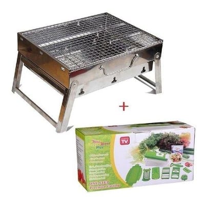 Picture of Outdoor Portable BBQ Stove and Nicer Dicer Plus - Silver