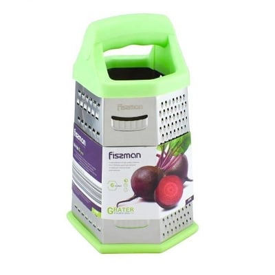 Picture of 6 sides stainless steel Vegetable and food box grater with plastic handle