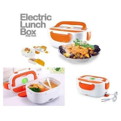 Picture of Plastic White And Orange Electric Lunch Box