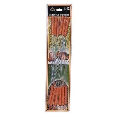 Picture of BBQ Wooden Handle Skewers - 12 pcs â€“ Silver