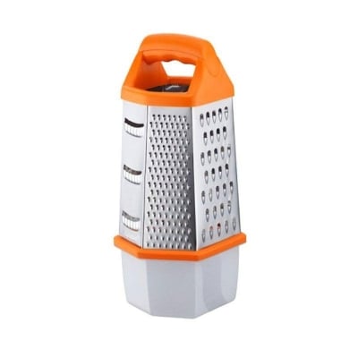 Picture of 6 sides stainless steel Vegetable and food box grater with plastic handle