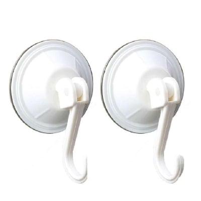 Picture of 2 Pcs Removable Vacuum Wall Strong Suction Cup Hook Hangers - White