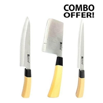 Picture of Combo of 3 Pcs Kitchen Knife - Silver