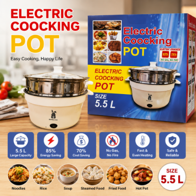 Picture of 5.5L Electric Cooking Pot Multi Cooker Stainless Steel Hot Pot

