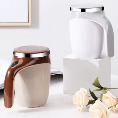 Picture of Stainless Steel Self Magnetic Stirring Cup Coffee Mug 380ml
