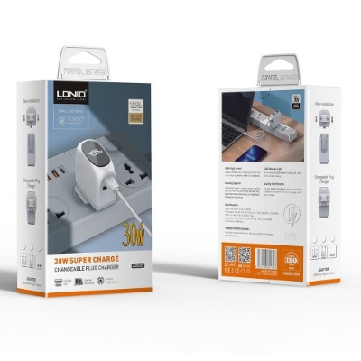 Picture of LDNIO A2522C 30W Quick Charger With Lightning Charging Cable
