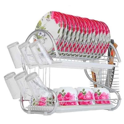 Picture of 2 Layer Dish Drainer Rack Stainless Steel