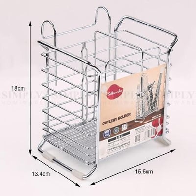 Picture of CUTLERY DRAINER CHROME HOLDER RACK UTENSIL METAL RACKS DRYING KITCHEN SINK CADDY