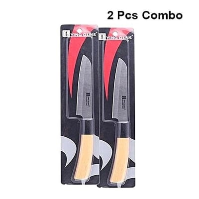 Picture of Combo of Kitchen Small Knife 2 PCs - Brown and Silver