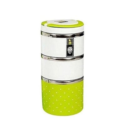 Picture of 3 Layer Lunch Box Set - Green and White