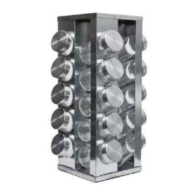 Picture of Spice Rack Stand Carousel Rotating Glass 20 Jars