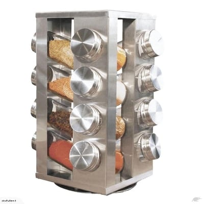 Picture of Spice Rack Stand Carousel Rotating Glass 16 Jars