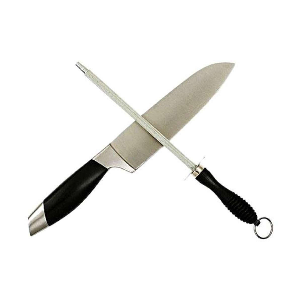 Picture of Hunting Knife and Sharpener - Silver and Black