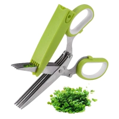 Picture of Vegetable Cutter 5 Blade Scissor - Silver and Green