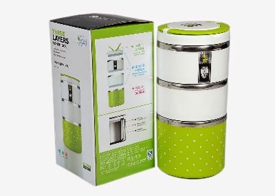 Picture of 3 Layer Round Lunch Box - Multicolor