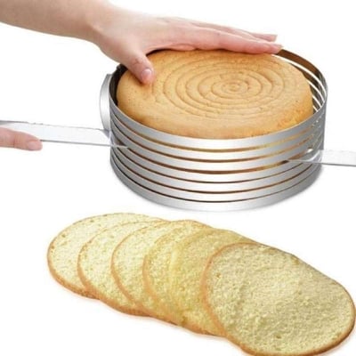 Picture of Layered Cake Slicer Cutter 15-20cm Adjustable Retractable Circular Ring Cake Mould Stainless Steel Cake Tool Baking Tool