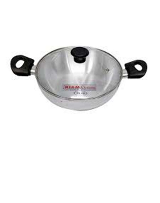 Picture of KIAM Aluminium Korai With Glass Lid 24 Cm