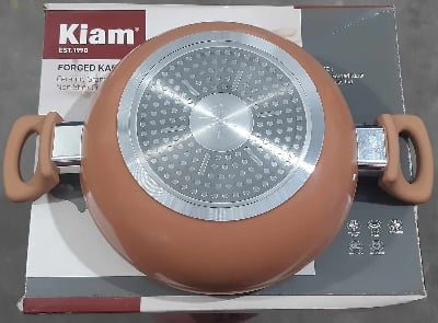 Picture of Kiam Ceramic Granite Karai With Glass Lid 26 cm (Induction Bottom)