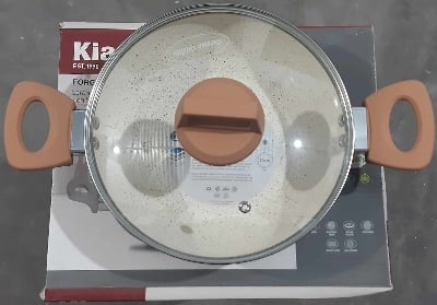 Picture of Kiam Ceramic Granite Casserole With Glass Lid 24 cm (Induction Bottom)