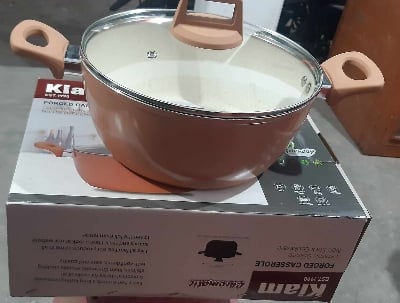 Picture of Kiam Ceramic Granite Casserole With Glass Lid 24 cm (Induction Bottom)