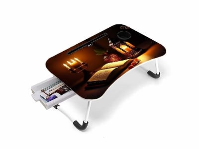 Picture of Computer Laptop Desk Small Foldable Multi-Function Bed Desk Simple Dormitory Lazy Table Bed with Laptop Table