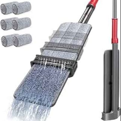 Picture of Dry Wet Flat Floor Mop Washable Microfiber Cleaning Pads Home Floor Clean