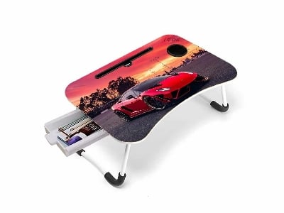 Picture of Multi-Function printed Computer Laptop Desk Table With Drawer laptop pc stand table for bed mini portable table