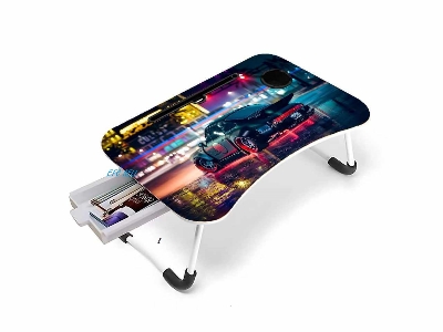 Picture of Multi-Function printed Computer Laptop Desk Table With Drawer laptop pc stand table for bed mini portable table