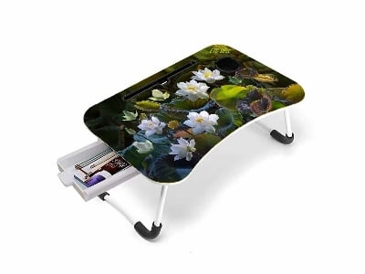 Picture of Multi-Function printed Computer Laptop Desk Table With Drawer laptop pc stand table for bed mini portable table