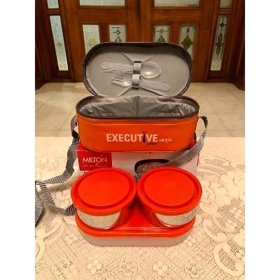 Picture of Miton Executive lunch box 2 steel 1 microwave proof box with bag
