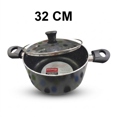 Picture of Prestiege INDUCTION Casserole/ SOS Pan with Glass Cover 22-36 CM (MULTIPLE COLOR) (Grey)