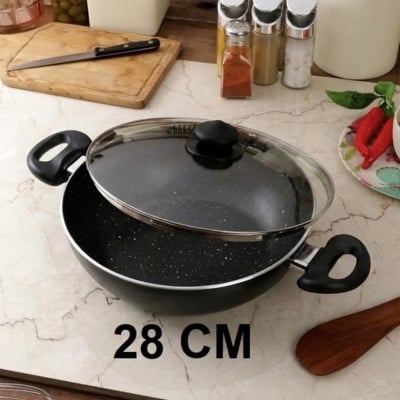 Picture of Prestiege INDUCTION Karai with Glass Cover 22-30 CM (MULTIPALE COLOR) (Grey28)
