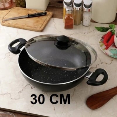 Picture of Prestiege INDUCTION Karai with Glass Cover 22-30 CM (MULTIPALE COLOR) (Grey30)
