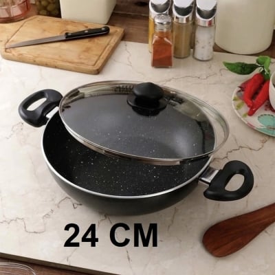 Picture of Prestiege INDUCTION Karai with Glass Cover 22-30 CM (MULTIPALE COLOR) (Grey24)