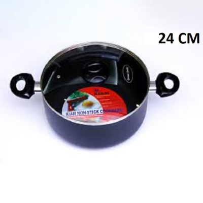 Picture of Kiam Non Stick Casserole (Sauce Pan) With Glass Lid (20cm-36cm) (Grey24)