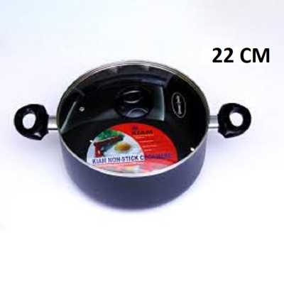 Picture of Kiam Non Stick Casserole (Sauce Pan) With Glass Lid (20cm-36cm) (Grey22)