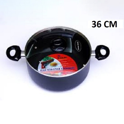 Picture of Kiam Non Stick Casserole (Sauce Pan) With Glass Lid (20cm-36cm) (Grey36)