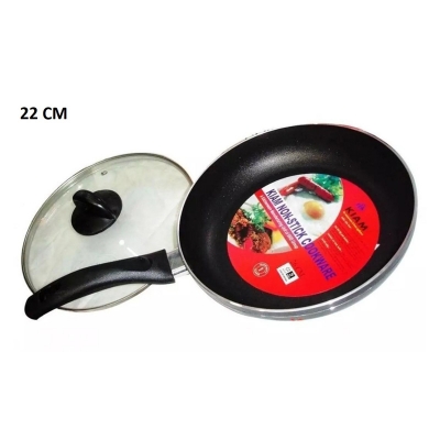Picture of Kiam Non Stick Fry Pan With Glass Lid (20cm-28cm) (Grey22)