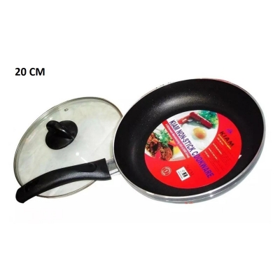Picture of Kiam Non Stick Fry Pan With Glass Lid (20cm-28cm) (Grey20)
