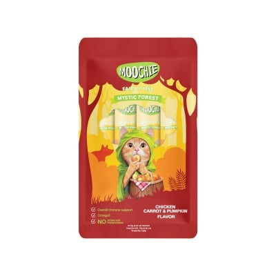 Picture of Moochie Treat for Cats and Kittens Chicken, Carrot & Pumpkin Flavor 15 G Pouch (25PCS)