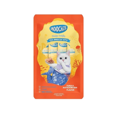 Picture of Moochie Treat for Cats and Kittens Sea Breeze Epic Tuna & Katsuobushi Flavor 15 G Pouch (25PCS)