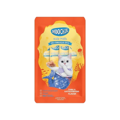 Picture of Moochie Treat for Cats and Kittens Sea Breeze Epic Tuna & Katsuobushi Flavor 15 G Pouch (5PCS)