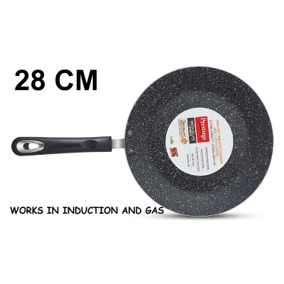 Picture of Prestiege Deluxe Granite Ruti Tawa 26-28 Cm - GAS OR INDUCTION (Black26)