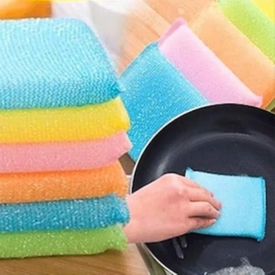 Picture of Soft Sponge Scrubbing Pads Kitchen Bowl Dish Pot Wash Cleaning Pad (8PIECES)