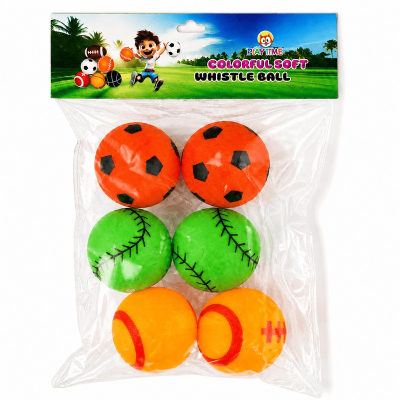 Picture of Playtime Colorful Soft Whistle Balls 6 Pcs
