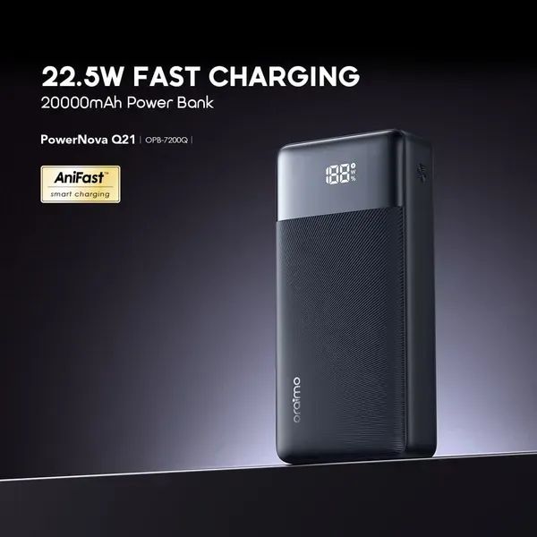 Picture of Oraimo PowerNova Q21 20000mAh 22.5W Black Power Bank with Digital Display
