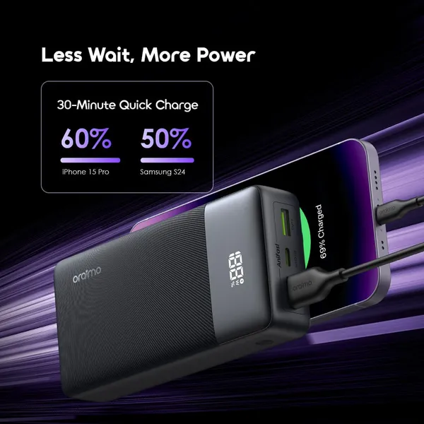 Picture of Oraimo PowerNova Q21 20000mAh 22.5W Black Power Bank with Digital Display