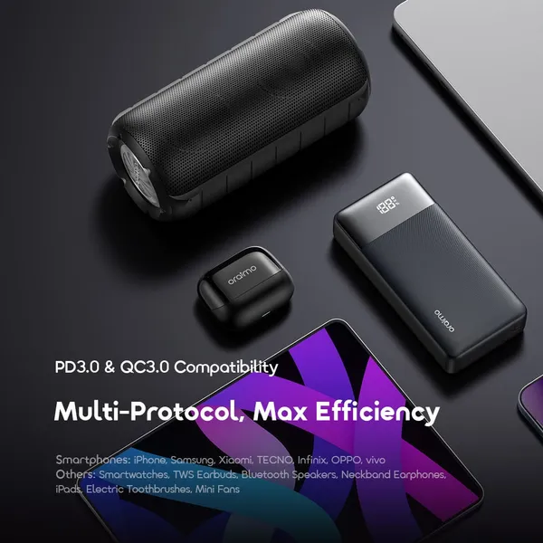 Picture of Oraimo PowerNova Q21 20000mAh 22.5W Black Power Bank with Digital Display